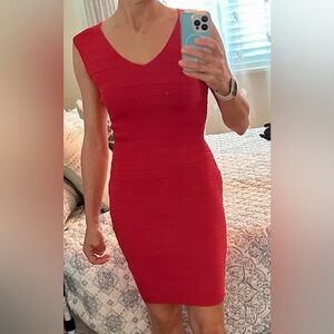 Neiman Marcus Red Bodycon Dress size 6